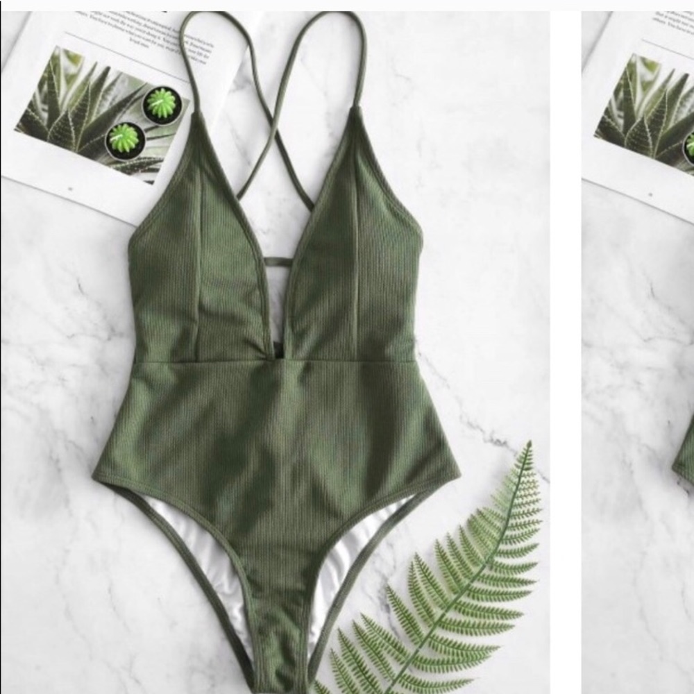 Gray one piece swimsuit
